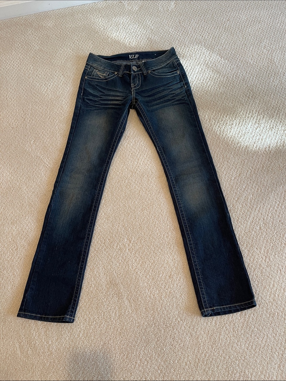 VIP Dark Blue Straight Leg Jeans
